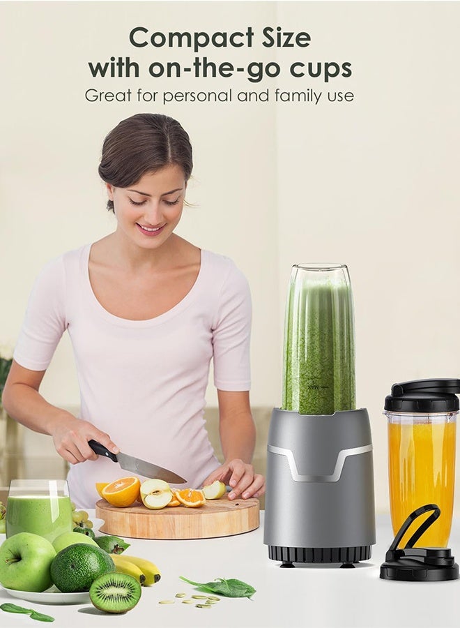 Bolivia's Countertop Blender Smoothie Maker, 1100W 27000RPM Multifunctional Personal Size Juice Blender, Juicer Blender 10-Piece Set with 2 * 800ML To-Go Cups 300 ML Grinding Cup Stainless Steel Blades, Mini Sports Mixer and Grinder Combo for Kitchen Smoothies Fresh Fruit Shakes - Image 4
