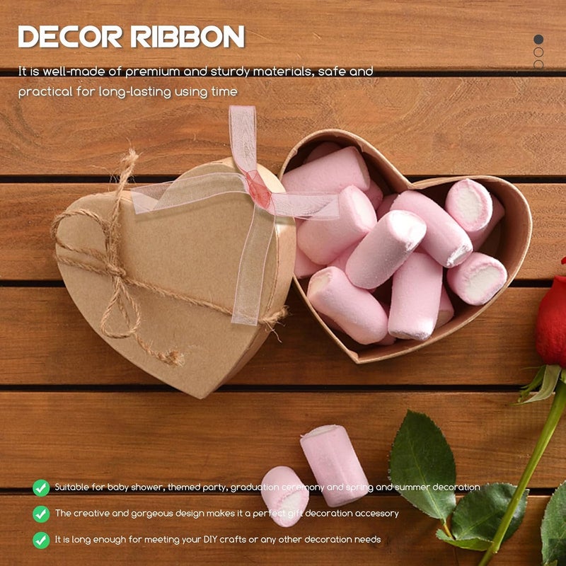 Zerodeko 4 Rolls DIY Decorative Organza Ribbon Set for Crafting, Wrapping, Bowknot Making – 2cm Wide, 45m Length Each, Blue Green Pink Purple – Handmade Ribbon for Party and Holiday Decor - Image 5