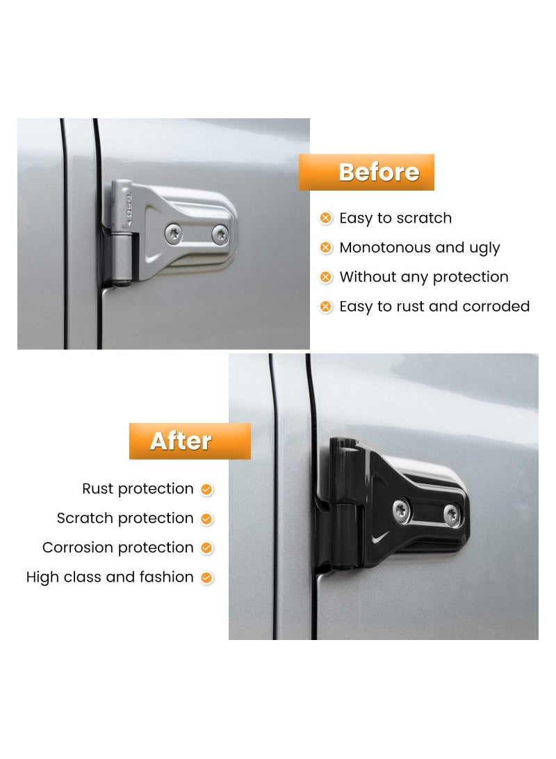 SYOSI 8Pcs Door Hinge Cover Trim Exterior Accessories Decoration for 2018 to 2022 for Jeep Wrangler JL JLU Sport Sahara Freedom Rubicon Unlimited Gladiator JT 2 Door And 4 Door - Image 4