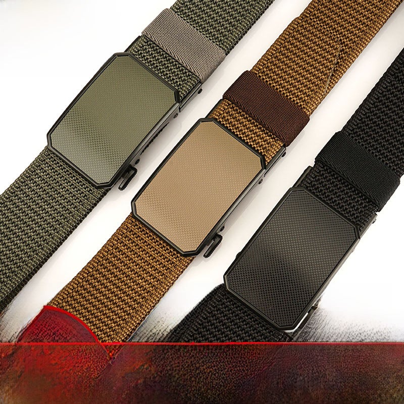 New 3.8cm Nylon Canvas Belt for Men Black - Image 2