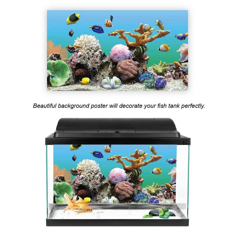 VVWV Fish Tank Background Stickers Acquarium Waterproof Vinyl Printed Multicolored Sticker (91 X 41 CMS) - Image 4