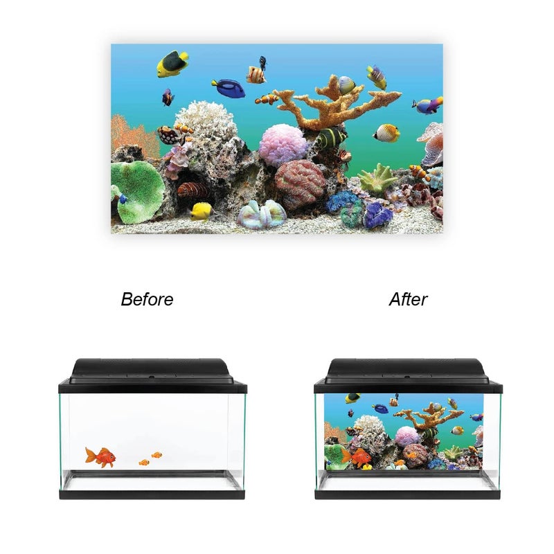 VVWV Fish Tank Background Stickers Acquarium Waterproof Vinyl Printed Multicolored Sticker (91 X 41 CMS) - Image 5