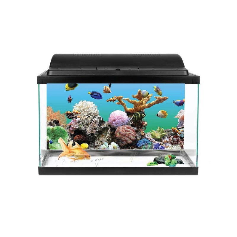 VVWV Fish Tank Background Stickers Acquarium Waterproof Vinyl Printed Multicolored Sticker (91 X 41 CMS) - Image 1