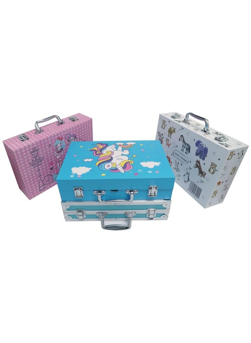 مجموعة سويفت الفنية المكونة من 145 قطعة مع صندوق محمول، مجموعة رسم للفنانين المحترفين للأطفال والمراهقين والكبار بما في ذلك أقلام الرصاص الملونة والدهانات المائية والألوان الزيتية... - Image 2