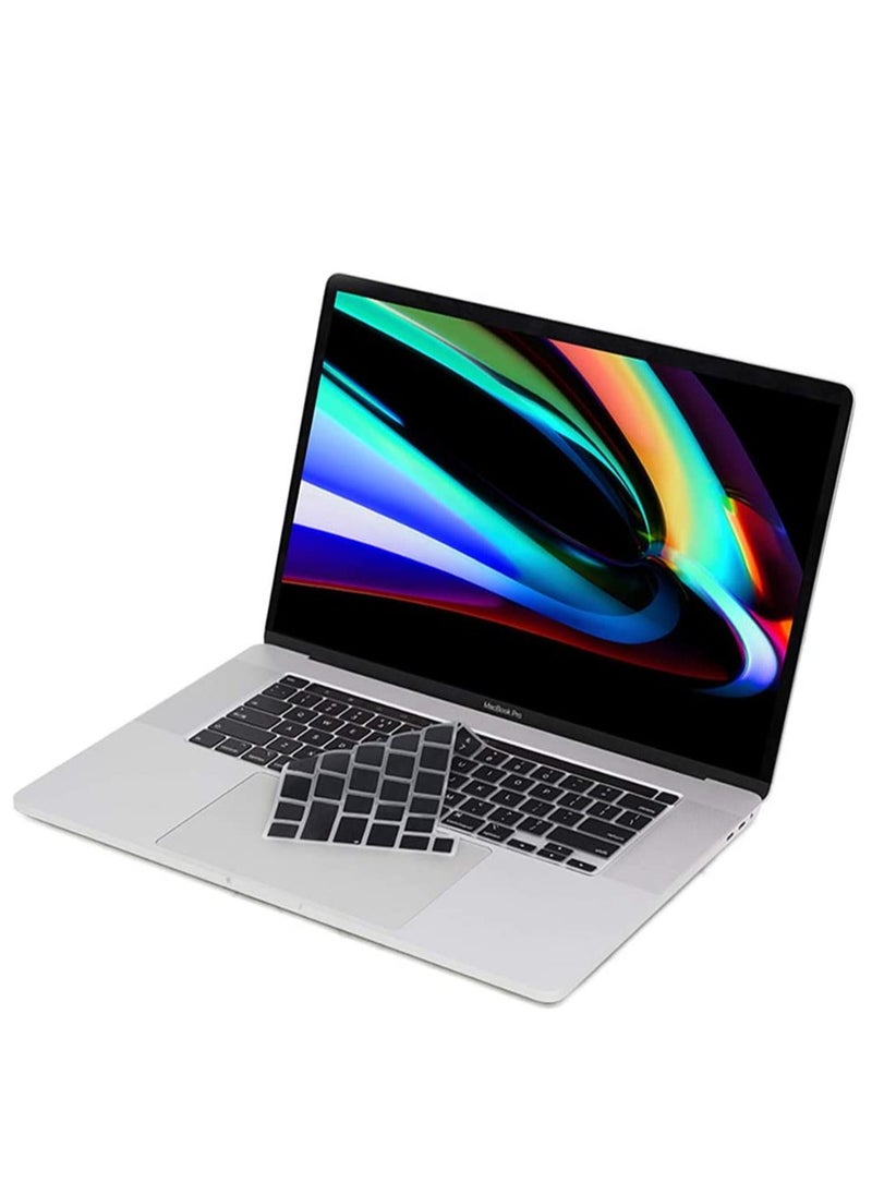 Generic Premium Keyboard Cover Skin Ultra Thin for MacBook Air 15" M4 M3 M2 (A3241/A3114/ A2941), Air 13.6"M4 M3 M2 (A3240/A3113/ A2681) 2024-2021, Pro 14" 16" M4 M3 M2 M1 (A3112/A3401/A3185/ A2442/ A2918/A2992/A2779/A3403/A3186/A2780/A2485/ A2991),Black  - Image 1