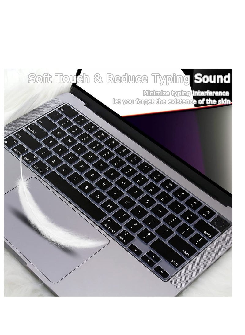 Generic Premium Keyboard Cover Skin Ultra Thin for MacBook Air 15" M4 M3 M2 (A3241/A3114/ A2941), Air 13.6"M4 M3 M2 (A3240/A3113/ A2681) 2024-2021, Pro 14" 16" M4 M3 M2 M1 (A3112/A3401/A3185/ A2442/ A2918/A2992/A2779/A3403/A3186/A2780/A2485/ A2991),Black  - Image 3