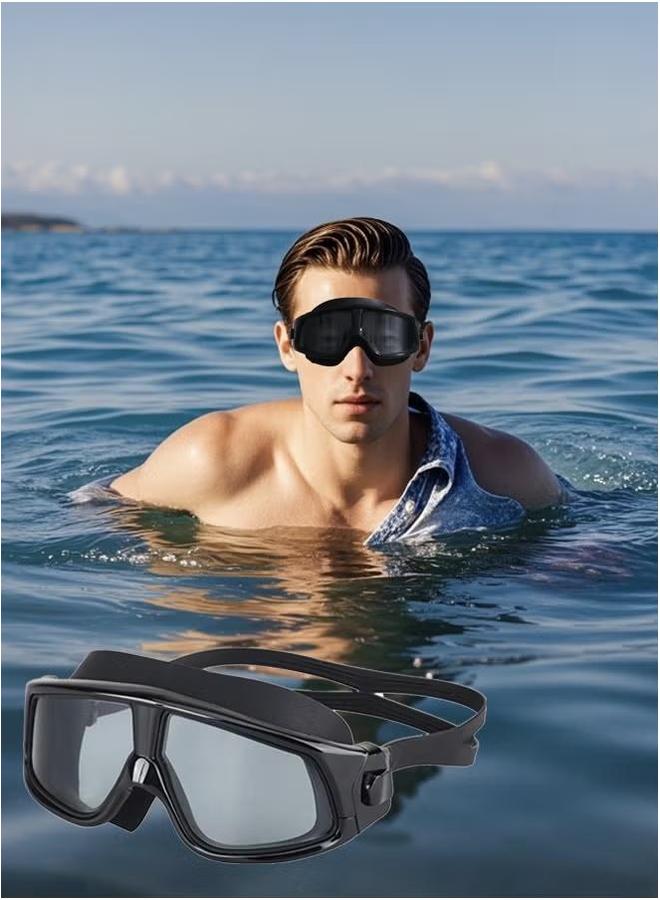 NIBEMINENT 3D soft and comfortable silicone ring swimming goggles, anti-fogging coated HD large frame lenses, adjustable goggle strap - Image 1