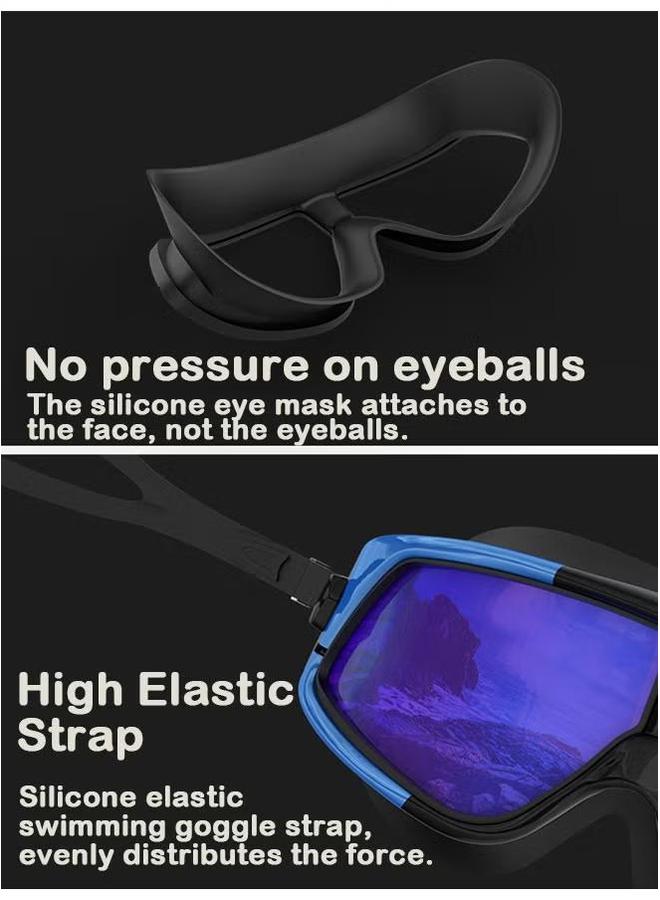 NIBEMINENT 3D soft and comfortable silicone ring swimming goggles, anti-fogging coated HD large frame lenses, adjustable goggle strap - Image 3