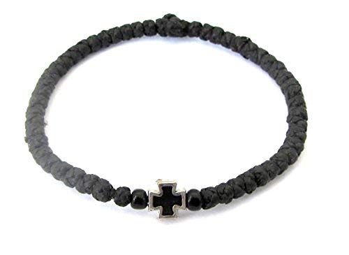 Iconsgr Handmade Christian Orthodox Komboskoini, Prayer Rope Bracelet Black - 5607 - Image 2