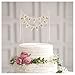 BEAIMUXI Happy Birthday Cake Bunting Topper Cake Topper Garland Handmade Pennant Flags with Wood Pole Ivory Without Pink Rose - Image 3