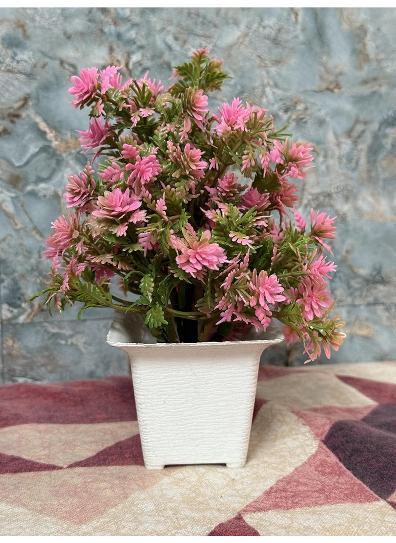 Generic MegaNest Artificial Pink Flower Bonsai Tree Lifelike Faux Plant for Home Office Decor Small Cute Potted Tree for Bedroom Living Room Balcony Kitchen and Garden Indoor Outdoor Centerpiece  - Image 2