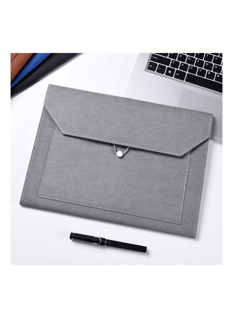 PU Leather A4 Document Holder Portfolio Case, 2-Pocket File Organizer with Elastic String and 3/4 Inch Expansion, Ideal for Office Stationery and Filing Needs. - Image 5