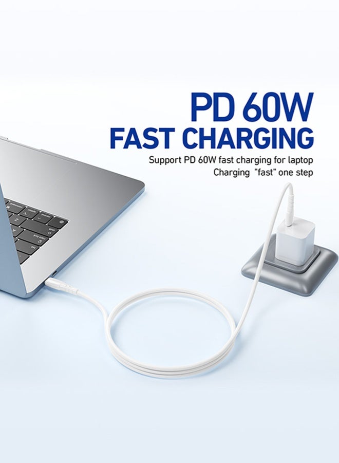 بافين كابل BAVIN USB-C بقدرة 60 واط، كابل USB-C إلى USB-C بطول 3 أمتار، Type-C إلى Type-C، كابل شحن USB-C لهاتف iPhone 15 وMacBook Pro 2020 وiPad Pro 2020 وNintendo Switch وهواتف Samsung Galaxy S20 Plus وS9 وS8 Plus وPixel وHuawei P60 وXiaomi وأجهزة الكمبيوتر المحمولة والمزيد - Image 3