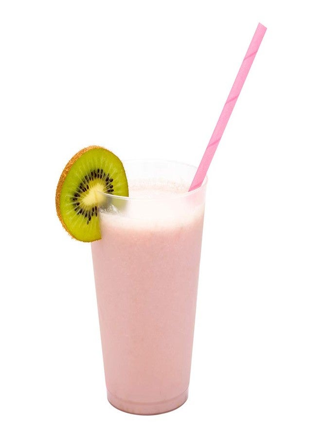 Restaurantware 7.8 Inch Paper Straws For Drinking 100 Sturdy Eco-Friendly Paper Straws - Premium Solid Design Pink Paper Durable Paper Straws Vibrant Colors For Cold Drinks - Image 1