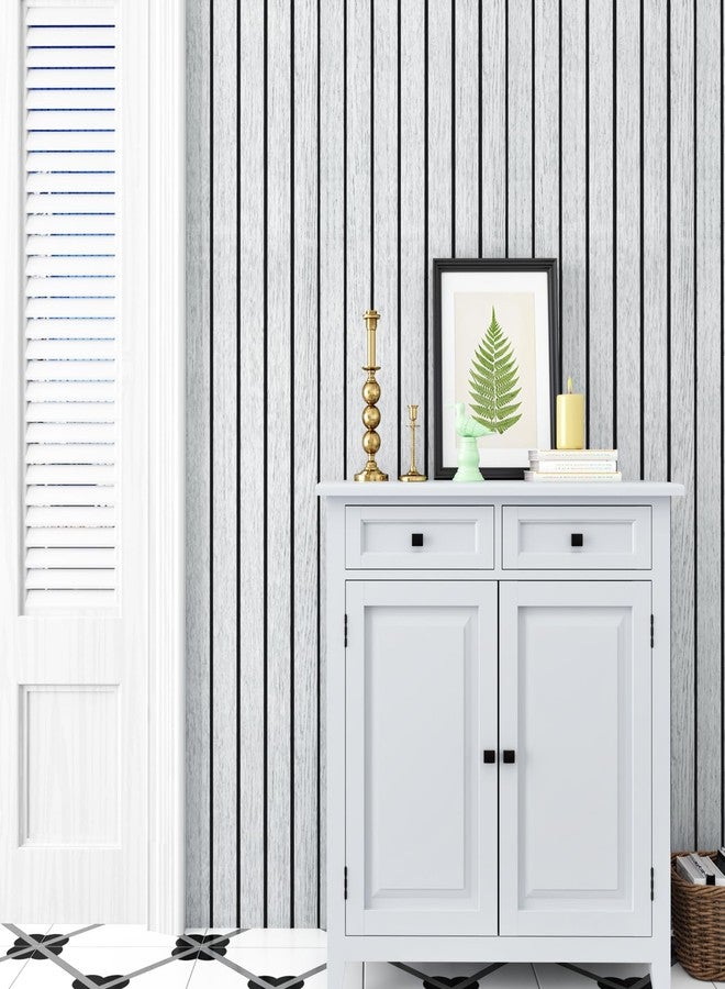 STICKEEP White/Grey 3D Wood Slat Panels for Walls Peel and Stick PVC Slat Wall Paneling Soundproof Self Adhesive Faux Wooden Slatted Panel for Wall Decor Interior Living Room Bedroom 120"x 12" - Image 3