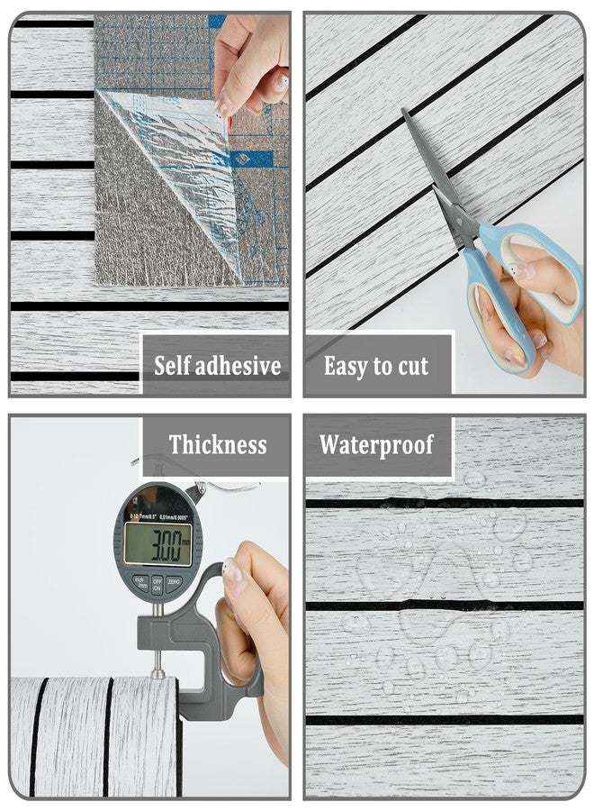 STICKEEP White/Grey 3D Wood Slat Panels for Walls Peel and Stick PVC Slat Wall Paneling Soundproof Self Adhesive Faux Wooden Slatted Panel for Wall Decor Interior Living Room Bedroom 120"x 12" - Image 4