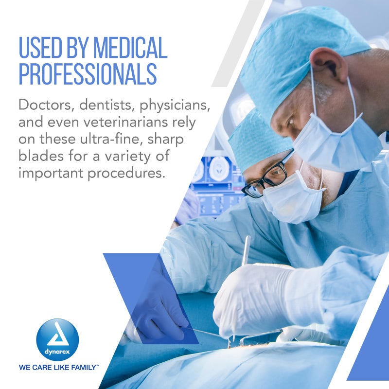 Dynarex Medi-Cut Stainless Steel Blade with Finely Honed Cutting Edge, Size #10, Sterile & Disposable, Box of 100 - Image 4