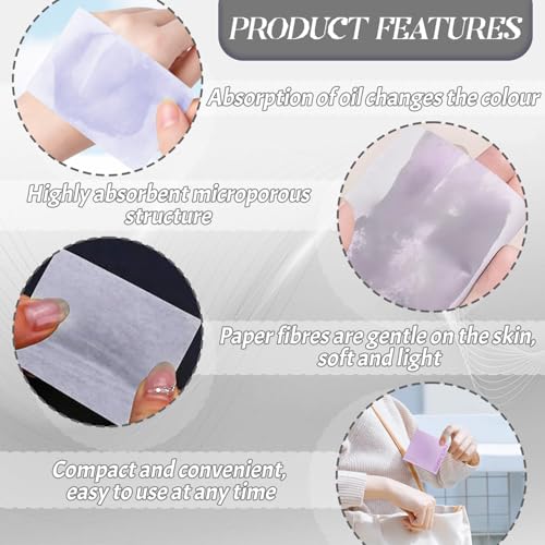 BOROLA 3-in-1 Oil Blotting Paper Set for Face 100 Sheets Oil Absorbing Sheets with Portable Mirror & Adhesive Makeup Puff, Blotting Papers for Oily Skin, Design for Men & Women(White) - Image 5