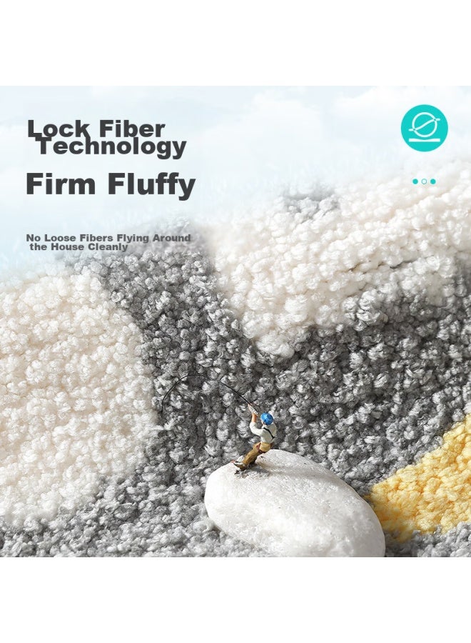 Dajiang Flocked Bathroom Mat, Non-slip Absorbent Foot Mat, 40x60cm - Image 5