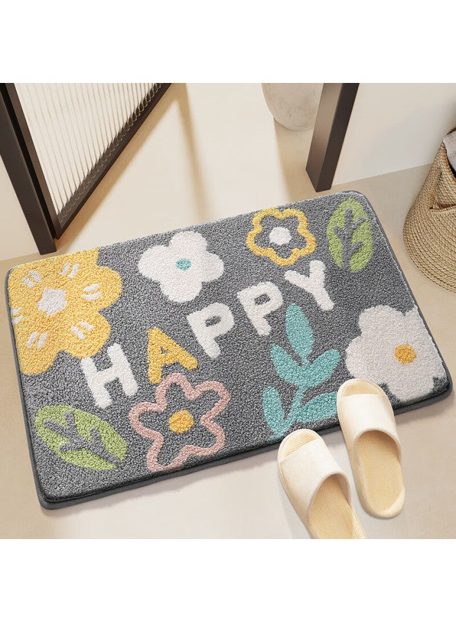 Dajiang Flocked Bathroom Mat, Non-slip Absorbent Foot Mat, 40x60cm - Image 2