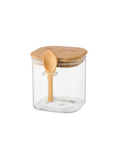 Dania 4 Piece Clear Glass Storage Canister Set with Bamboo Wood Lid  - Image 4