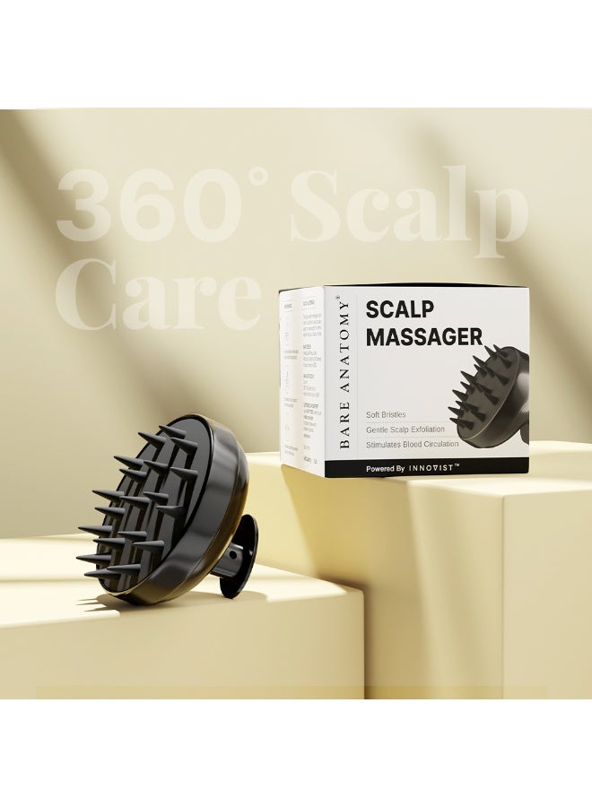 BARE ANATOMY Hair Scalp Massager Brush for Men & Women | Soft Silicon Bristles for Scalp Exfoliation Treatment | Cleans Flake & Product Buildup | Stimulates Scalp Circulation | All Hair & Scalp Types - Image 2
