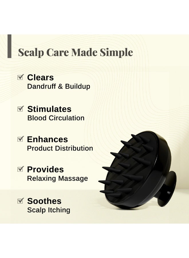 BARE ANATOMY Hair Scalp Massager Brush for Men & Women | Soft Silicon Bristles for Scalp Exfoliation Treatment | Cleans Flake & Product Buildup | Stimulates Scalp Circulation | All Hair & Scalp Types - Image 3