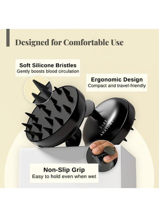 Hair Scalp Massager Brush for Men & Women | Soft Silicon Bristles for Scalp Exfoliation Treatment | Cleans Flake & Product Buildup | Stimulates Scalp Circulation | All Hair & Scalp Types - view 4