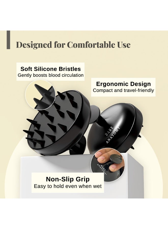 BARE ANATOMY Hair Scalp Massager Brush for Men & Women | Soft Silicon Bristles for Scalp Exfoliation Treatment | Cleans Flake & Product Buildup | Stimulates Scalp Circulation | All Hair & Scalp Types - Image 4
