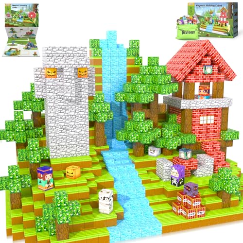 Toylogy 150 قطعة كتل مغناطيسية كبيرة لبناء عالم المغناطيس في الغابة ألعاب للأطفال في الفصول الدراسية ضرورية للأطفال الصغار ألعاب مغناطيسية للأولاد والبنات 35 68 STEM مونتيسوري ألعاب حسية ألعاب خارجية هدايا - Image 1