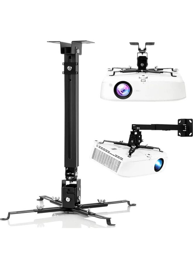 Black Adjustable Rotating Metal Projector Stand For RV Ceiling And Conference Room - Image 1