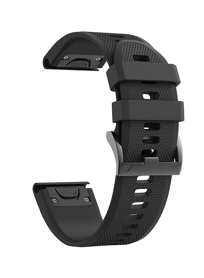 سوار بديل من السيليكون لساعة اليد الذكية جارمين فينيكس GPS 5X/3/3HR أسود - Image 1