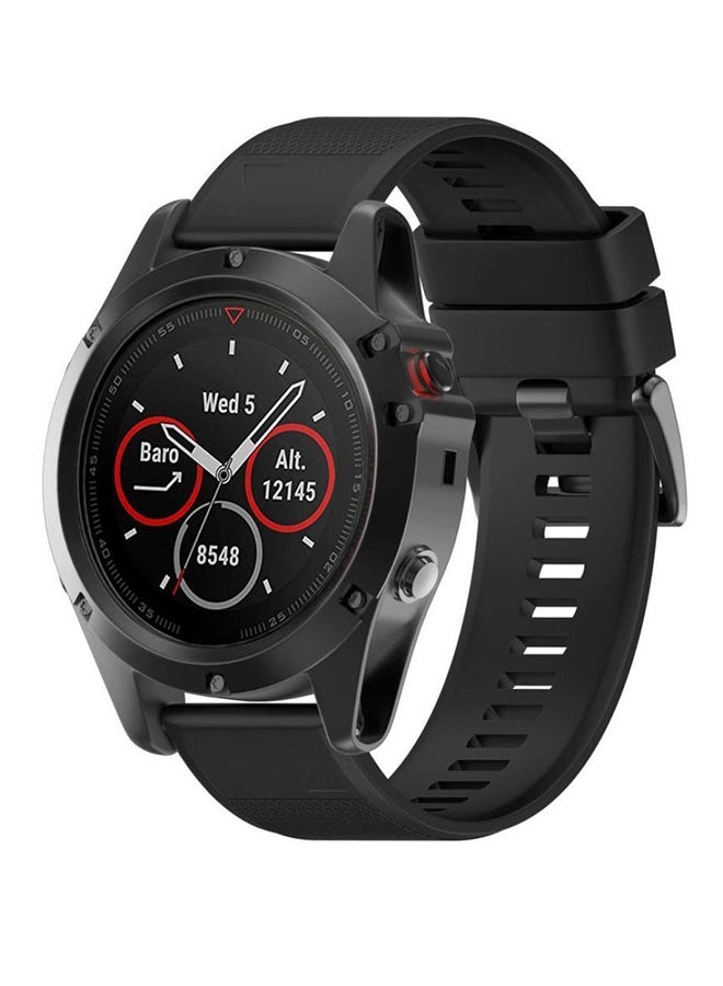سوار بديل من السيليكون لساعة اليد الذكية جارمين فينيكس GPS 5X/3/3HR أسود - Image 2