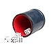 RERIVER Navy Leatherette Dice Cup Set with 6 Dice Felt Lining Quiet in Shaking for Playing Liars Dice Farkle Yahtzee Board Games - Image 2