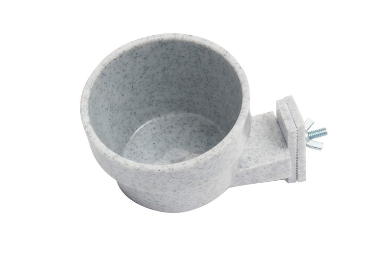 Lixit Kennel Cage Water Bowl Hanging - Non Spill Dog Crate Bowls - Durable Crate Water Bowl for Pets - Securely Attaches to Cage for Convenient Feeding and Drinking (10oz, Granite) - Image 1