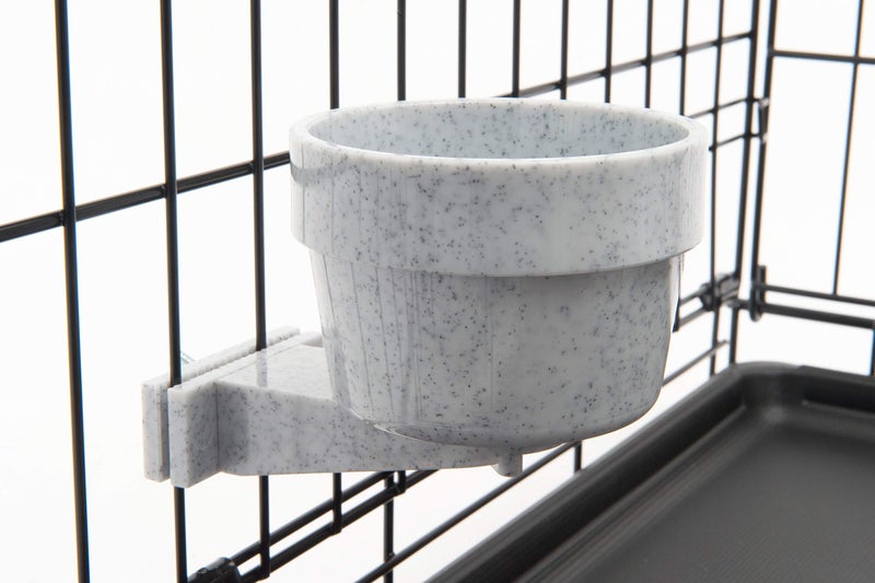 Lixit Kennel Cage Water Bowl Hanging - Non Spill Dog Crate Bowls - Durable Crate Water Bowl for Pets - Securely Attaches to Cage for Convenient Feeding and Drinking (10oz, Granite) - Image 5