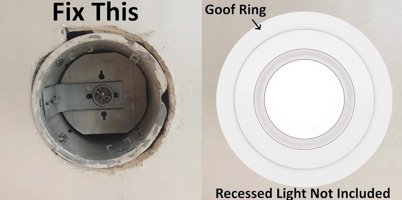 Lighting Labs 12 Pack Gloss White Goof Trim Ring for 6 Inch Recessed Can Lighting Down Light, Outer Diameter 8 inches - Image 2