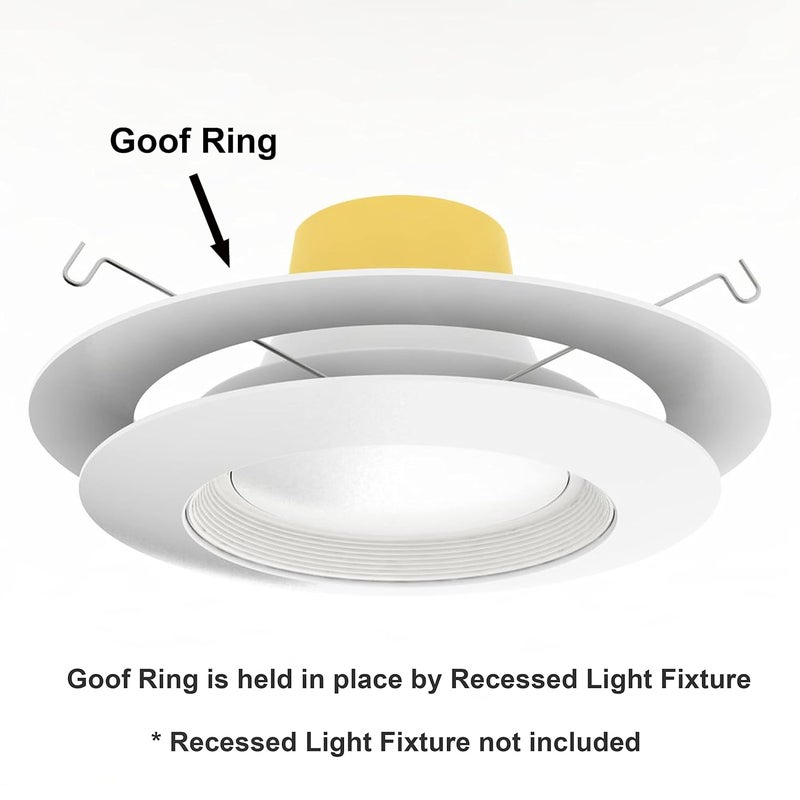 Lighting Labs 12 Pack Gloss White Goof Trim Ring for 6 Inch Recessed Can Lighting Down Light, Outer Diameter 8 inches - Image 3