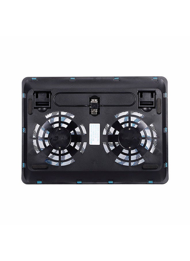 Generic High-performance Laptop Cooler Laptop Cooling Pad Double Fans Cooler with Two USB Ports Support for Laptops Under 17 inch Blue  - Image 4