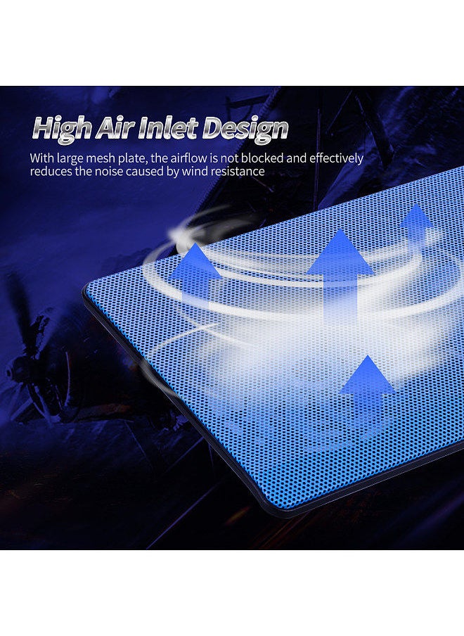Generic High-performance Laptop Cooler Laptop Cooling Pad Double Fans Cooler with Two USB Ports Support for Laptops Under 17 inch Blue  - Image 5