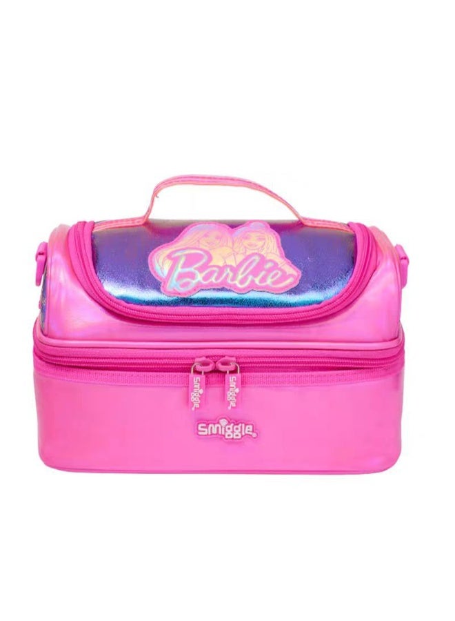 Smiggle Children's Double-Layer Insulated Lunch Bag with Cartoon Print, Student Lunchbox, Portable Large Capacity Food Carrier Bag - Image 1