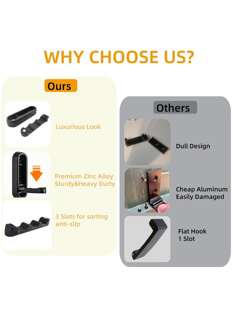 4PCS  Zinc Alloy Foldable Wall Hooks for Hanging Coats Towels Bags, Wall Mounted Folding Hook Heavy Duty, Rustproof Matte Black Bathroom Hooks for Entryway Closet Bedroom Laundry Room - Image 5