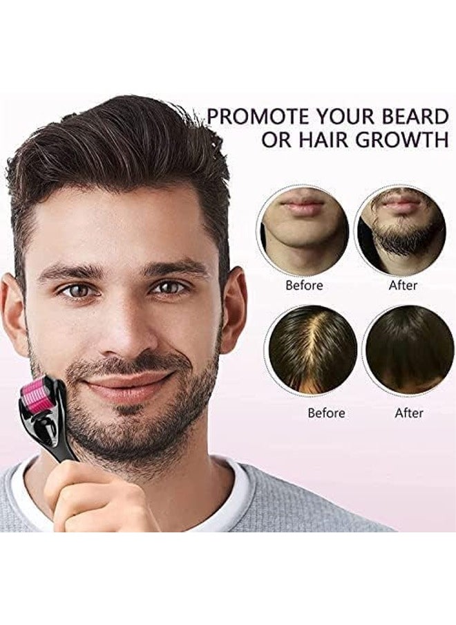 Derma Roller for Hair Beard Growth Activates Hair Follicles 540 Micro Needles for Sunburn Removal and Skin 1.0 MM