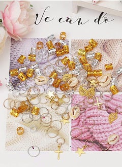SYOSI Hair Jewelry for Braids, 140 Pieces Aluminum Accessories Dreadlocks Beads Metal Cuffs Rings Shell Charms Coils Braiding Decoration Clips  - Image 4
