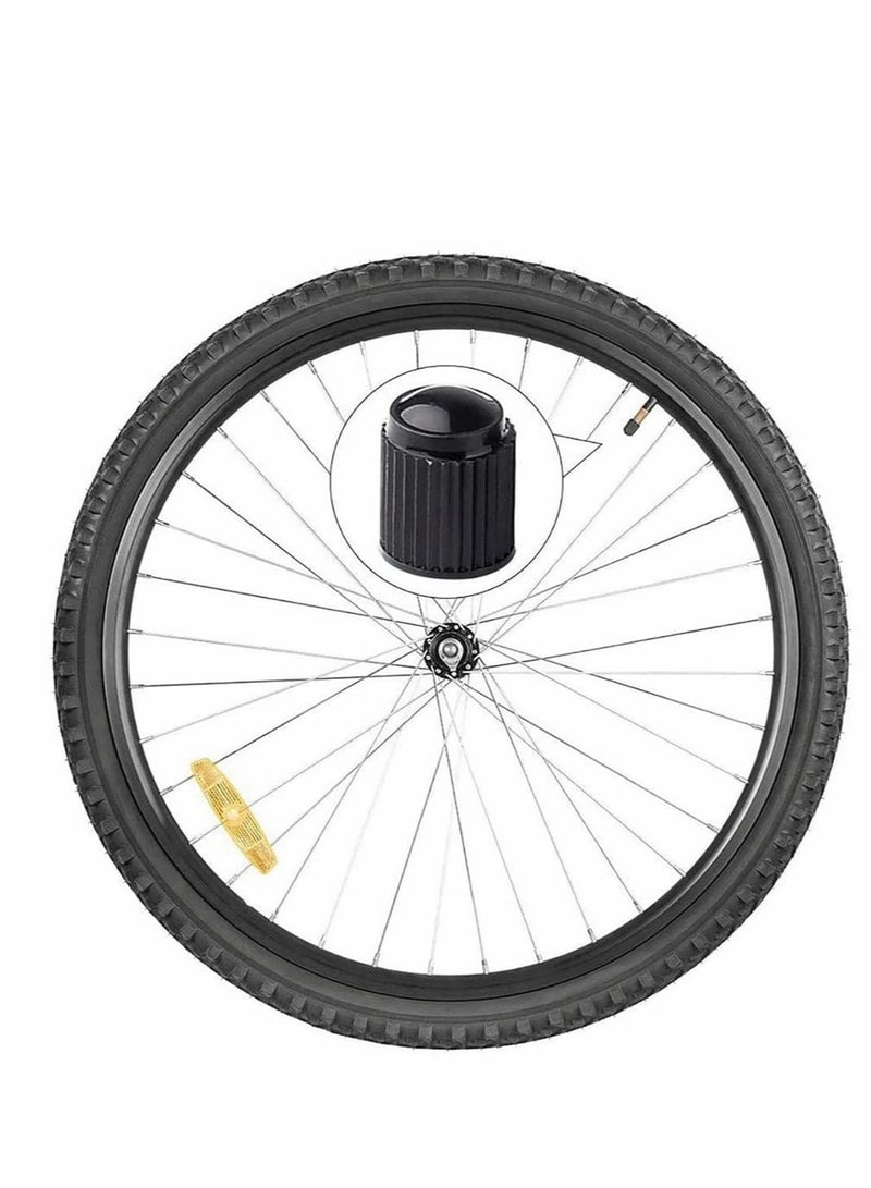 Excefore 8 Pcs Tyre Valve Caps, Plastic Tyre Valve Caps for Schrader Valve, Universal Size Tyre Stem Dust Caps, Wheel Caps for Bicycle, Motorbike, Cars, SUVs and Trucks (Black) - Image 4