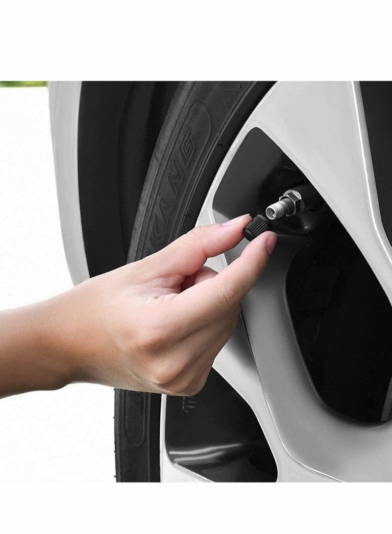 Excefore 8 Pcs Tyre Valve Caps, Plastic Tyre Valve Caps for Schrader Valve, Universal Size Tyre Stem Dust Caps, Wheel Caps for Bicycle, Motorbike, Cars, SUVs and Trucks (Black) - Image 3