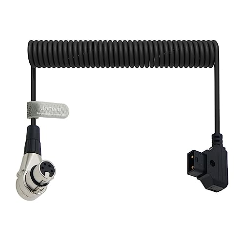 Uonecn for ARRI Alexa Camera Cable Right Angle 90 Degree XLR 4 Pin Female to D-tap Power Spring Cable for Supply Battery Adapter - Image 1