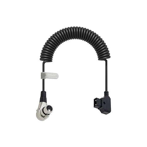 Uonecn for ARRI Alexa Camera Cable Right Angle 90 Degree XLR 4 Pin Female to D-tap Power Spring Cable for Supply Battery Adapter - Image 2