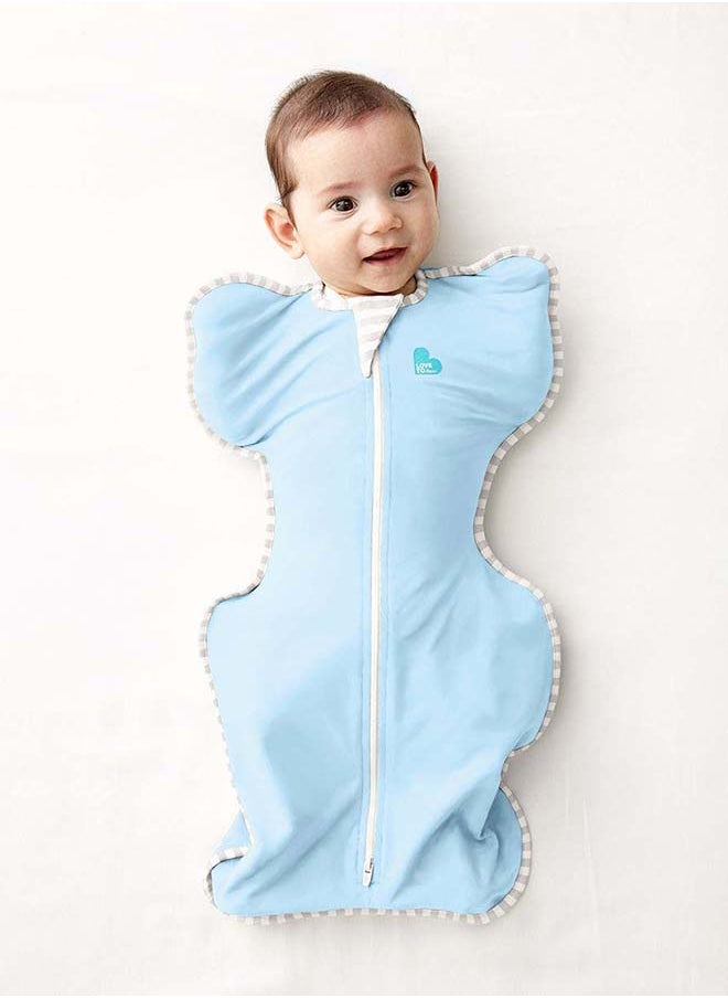 LOVE TO dream - Swaddle UP LITE Baby Sleepwear Light Blue – Newborn Babywear Sleep Sack | Ultra-Light 0.2 TOG Cotton Swaddle Wrap | Soft Infant Sleeping Bag | Lightweight Baby Sleep Suit - Image 1