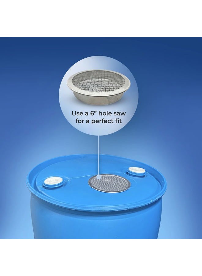 EarthMinded Rain Barrel Screen: 6 inch - Aluminum - Installs in Minutes - Keep Mosquitos and Debris Out of Your Rain Barrel - Never Rust - Image 3